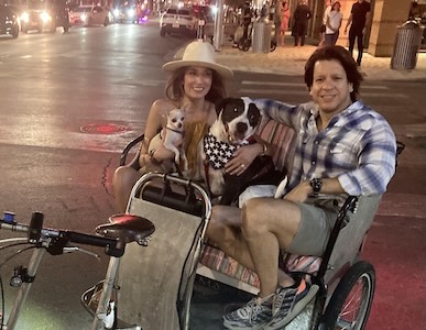Guests ready to embark on a fun tour of Austin by pedicab
